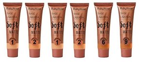 Base Liquida Soft Matte Ruby Rose HB-8050 Group 03 Chocolate - Kit c/ 06 unid