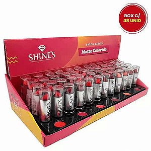 Batom Bastão Matte Colorido Shine´s SH012C – Box c/ 48 unid