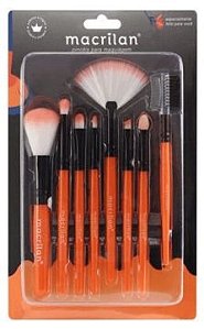 Kit com 8 Pincéis para Maquiagem Macrilan KP3-1A