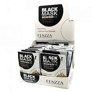 Máscara Facial Preta Removedora de Cravos Black Mask Fenzza FZ38003 - Box c/ 50 unid