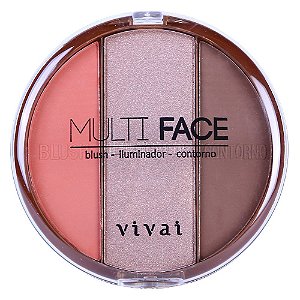 Paleta Multi Face Blush Iluminador Contorno Vivai 1072.1.1