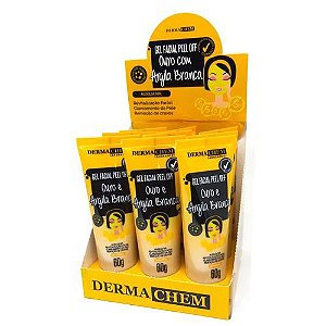 Gel Facial Peel Off Ouro e Argila Branca Dermachem – Box c/ 09 unid