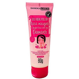 Gel Facial Peel Off Rosa Mosqueta e Argila Rosa com Efeito Diamante Dermachem