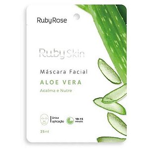 Máscara Facial de Tecido Aloe Vera Ruby Rose HB-703