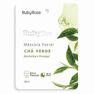 Máscara Facial de Tecido Chá Verde Ruby Rose HB-704
