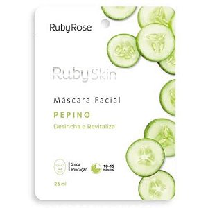 Máscara Facial de Tecido Pepino Skin Ruby Rose HB-702