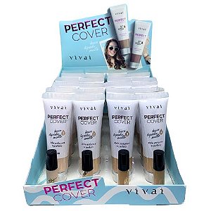 Base Líquida Matte Perfect Cover Cor 01 ao 04 Vivai 1091.4.1 - Box c/ 24 unid