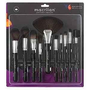 Kit com 10 Pincéis para Maquiagem Macrilan KP9-1B