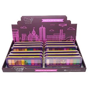 Paleta de Sombras Charming Collection City Girls CG205 - Box c/ 12 unid