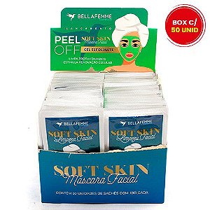 Gel Esfoliante Limpeza Facial Soft Skin Bella Femme SS80022 – Box c/ 50 unid