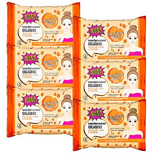 Lenço Demaquilante Colágeno Cheirinho de Pêssego Super Poderes LDSP01 – Kit c/ 06 unid