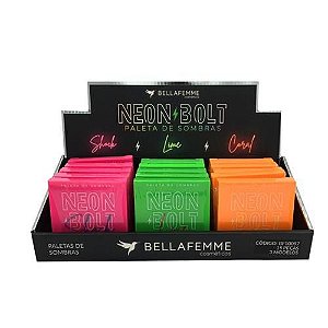 Paleta de Sombras Neon Bolt Bella Femme BF10097 – Box c/ 15 unid