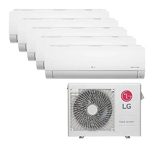 Ar-Condicionado Multi Split Inverter LG 48.000 BTUs (3x  HW 9.000 + 1x HW 12.000 + 1x HW 18.000) Quente/Frio 220V