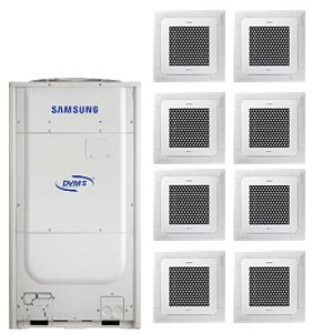 DVM S 30 HP (8 x Cassete 4 Vias Wind Free Samsung 36.000 BTUs) 220V/380V Trifásico