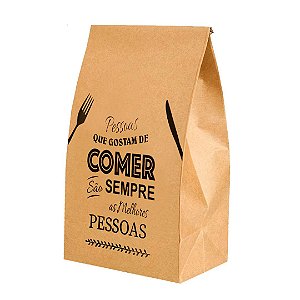 Saco Papel Kraft Delivery 18x10x27 ( 200unid Melhor Preço )COM FRASE