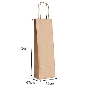 Sacola Papel Kraft Garrafa ( 12x07x34 100 unidades Promoção )