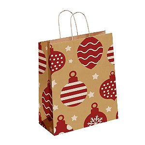 Sacola de Papel Kraft Natal Presente MINI ( 13x19x07 -  30unid ) - Modelo PN02