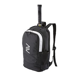 Mochila Raqueteira Tênis de Quadra, Beach Tennis, Pádel - Preta e Branca