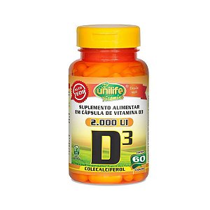 Vitamina D3 Unilife 60 cápsulas