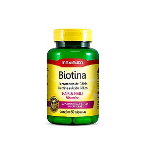 Biotina, B1, B5 e Ácido fólico Maxinutri 60 cápsulas