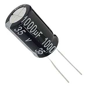 Capacitor eletrolítico de alumínio 1000uf 35v 10x20mm 10pçs