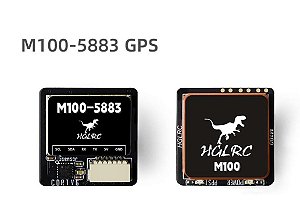Módulo GPS HGLRC M100-5883 M10 com antena cerâmica de bússola indicadores LED integrados 21x21mm para avião RC FPV de longo alcance