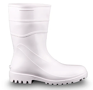 BOTA PVC BRANCA CANO MEDIO SEM FORRO BRACOL