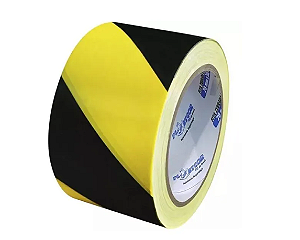FITA ZEBRADA 70MM PRETA E AMARELA 200 METROS