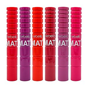 Batom Líquido Colorido Matte Alta Cobertura e Duração- Febella