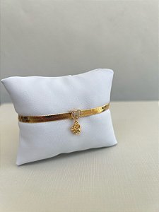 Pulseira Fita Menino Dourado Premium