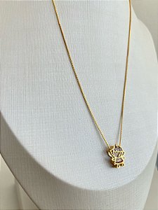 Colar Menina Cravejado Strass Prata
