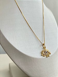 Colar Olho Grego Dourado Premium