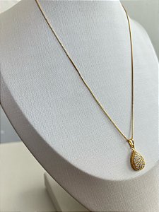 Colar pmGira Cravejado Strass Dourado Premium