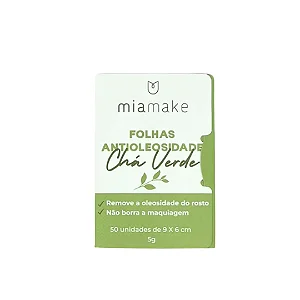 Folhas Antioleosidade Mia Make Chá Verde 50 Un
