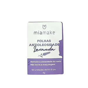 Folhas Antioleosidade Lavanda C/50 Unid - Mia Make (491)