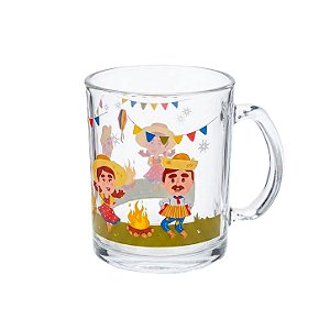 Caneca de Vidro 320ml Festa Junina Decorada