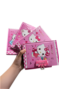 Diário Hello Kitty com Cadeado Rosa