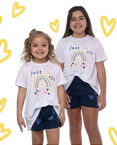 Pijama Infantil Feminino Arco Íris Brilha no Escuro