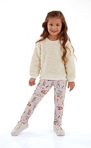 Conjunto Infantil Feminino Blusão e Legging Flanelada Up Baby