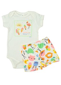 Conjunto Bebê Menina Verão Body e Short Suedine Up Baby