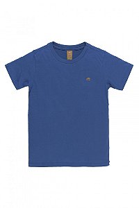 Camiseta Básica Infantil Masculina Manga Curta Azul Brasil