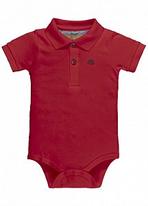 Body Polo Bebê Suedine Vermelho - Up Baby