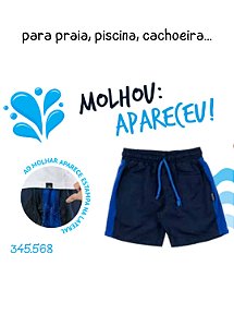 Bermuda Infantil Masculina Microfibra Azul Vrasalon