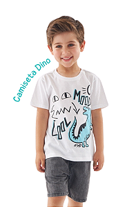 Camiseta Meia Manga Infantil Masculina Dinossauro Up Baby
