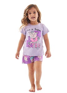 Pijama Infantil Feminino Curto Lavanda UpBaby