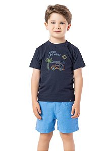 Conjunto Infantil Camiseta e Bermuda Azul