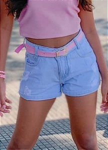 Short Jeans Infantil Feminino com Cinto