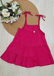 Vestido Infantil Tricoline Pink
