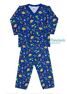 Pijama Infantil Inverno Masculino Moletom Flanelado