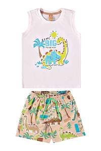 Conjunto Infantil Masculino Regata e Short Dino